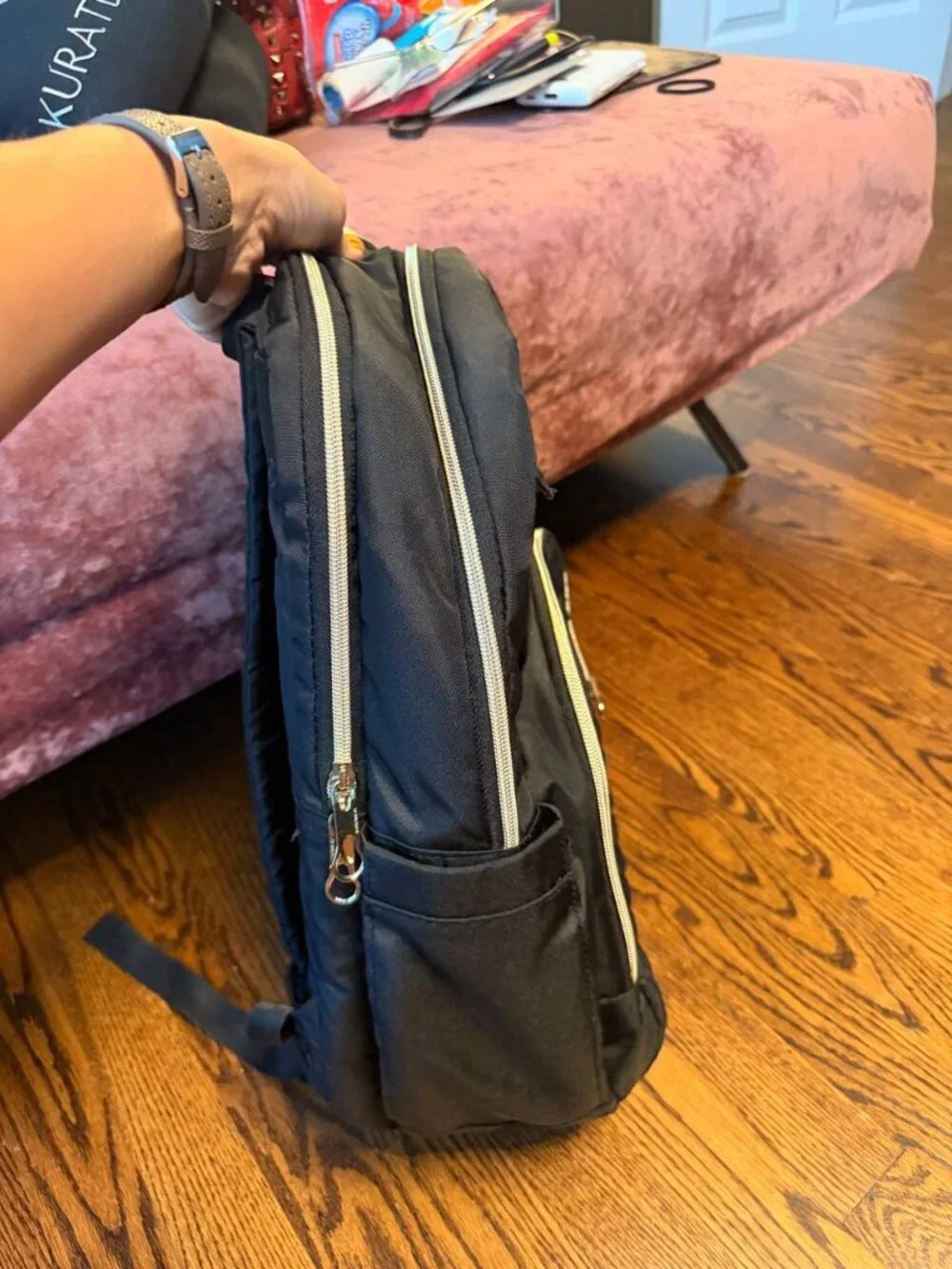 KROSER Black Quilted Travel & Laptop Backpack